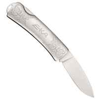 EKA 100507 - 8.5cm Stainless Steel Classic 5 Folding Knife (Engraved Stainless Steel Handle)