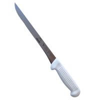 Victory Knives 250822115-Keefish - 2.5mm x 22cm Stainless Steel Straight Filleting Knife (White Plastic Handle & Keefish Logo)
