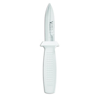 Victory Knives 260210116 - 2.5mm x 10cm Stainless Steel Double Edge Oyster Knife (White Plastic Handle)