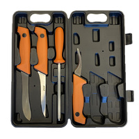 EKA 30403  - Stainless Steel Butchers Set (Orange Santoprene Handles)