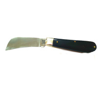 Joseph Rodgers 64BufSat - 60mm Satin Stainless Steel Curved Pruning Knife (Buffalo Scales Handle)