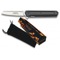 Albainox AL18450 - Tokisu 9cm Stainless Steel Folding Knife (G10 Carbon Fibre Handle)