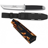 Albainox AL32390 - Tokisu 15cm Fixed Blade Tactical Knife (Rubber Handle with Metal Guard)