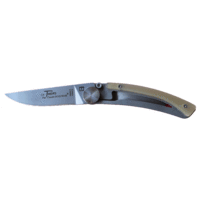 Claude Dozorme CD.142.63 - 9cm Dressed Series Stainless Steel Pocket Knife (Liner Lock, Light Horn Handle)