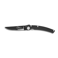 Claude Dozorme CD.171.03N - 11cm Teflon Stainless Steel Pocket Knife (Liner Lock, Black Carbon Handle)