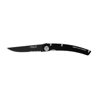 Claude Dozorme CD.171.90N - 11cm Teflon Stainless Steel Pocket Knife (Liner Lock, Black Handle)