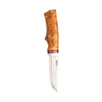 Helle-Futura - 105mm Triple Laminated Stainless Steel H3LS Drop Point Knife (Curly Birch Handle)