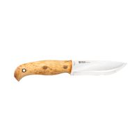 Helle-Nordlys - 122mm 14C28N Stainless Steel Outdoor Knife (Curly Birch Handle & Leather Sheath)