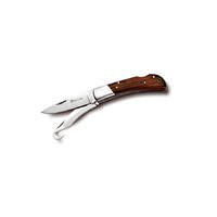 Maserin M1252LG - 75mm Stainless Steel Multiblade Hunting Knife (Drop Point & Saw/Guthook Blade with Walnut Wood Handle)