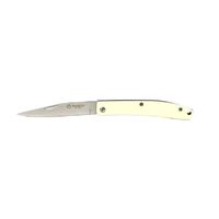 Maserin M164MW - 85mm EDC Satin Steel Slip Joint Knife (White Micarta Handle)