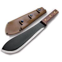 Maserin M171P - 40cm Black Steel Machete (Rosewood Handle & Leather Sheath)