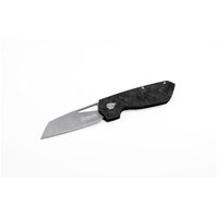 Maserin M373WTN - 80mm  W1Tungsten Folding Knife ( Fatcarbon Black/Silver Handle - With Sheath)