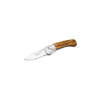 Maserin M759ILP - 80mm Stainless Steel Hunting Knife (Olive Wood Handle with Engraved Hare)