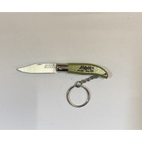 MAM_2000-GRN - 45mm Stainless Steel Iberica Pocket Knife with Keyring (Green Beech Hardwood Handle)