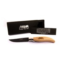 MAM_2018 - 90mm Stainless Steel Iberica Pocket Knife Black Titanium Treated with Blade Lock (Bubinga Wood Handle)