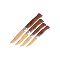 MAM_2505 -  Set of 4 Bronze Titanium Pocket Knives, All Knives with Blade Lock (Wood Handles)