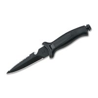 Maserin MAquatys2 - 12cm Black Stainless Steel Aquaty's Diving Knife (Black Plastic Handle & Sheath)