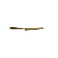 Shikisai Pomme MIYSP4021 - 160mm Stainless Steel Pomme Bread Knife, Gold Plated (Gold Plated Handle)
