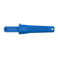 Victory Knives S8 - Blue Plastic Sheath With 2mm x 10cm Stainless Steel Steak/Paring/Rabbiters Knife (Blue Progrip Handle)