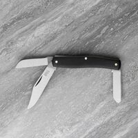 Taylor's SH1376PT - 70mm Stainless Steel Stockman's Knife, 3 Blades with Pick & Tweezer (Black Handle)