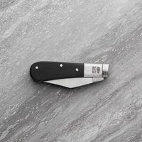 Taylor's SH421 - 55mm Stainless Steel Barlow Pocket Knife 2 Blade with Clip & Pen Blade (Black Handle)