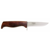 Helle Speider - 90mm Sandvik 12C27 Stainless Steel Knife (Dark Birch Handle with Leather Sheath)